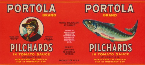 Portola Brand Pilchards 1940