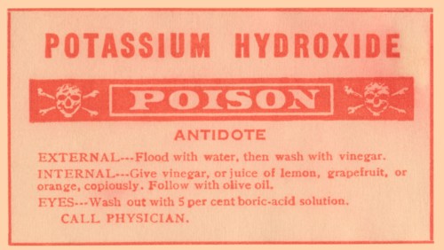 Potassium Hydroxide - Poison 1920