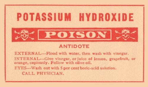 Potassium Hydroxide - Poison 1920