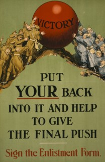 Put your back into it and help to give the final push. Sign the enlistment form 1915
