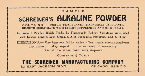Schreiner's Alkaline Powder 1920