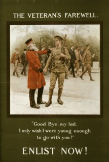 The veteran's farewell. Enlist now!  1914