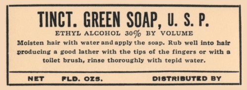 Tincture of Green Soap 1920