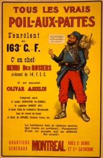 Tous les vrais Poil-aux-pattes s'enrôlent au 163e C.-F.  1915