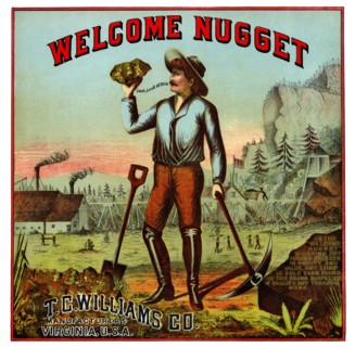 Welcome Nugget Tobacco Label 1870