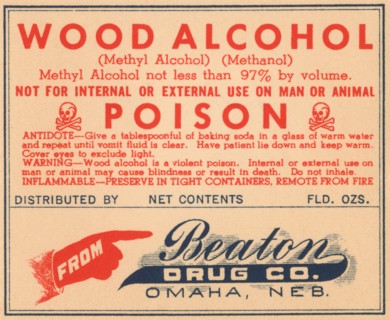 Wood Alcohol - Poison 1920
