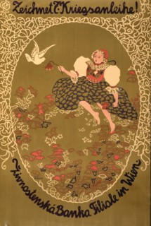 Zeichnet 7. Kriegsanleihe!; Subscribe to the 7th War Loan! Zivnostenska Banka branch office, Vienna. 1918