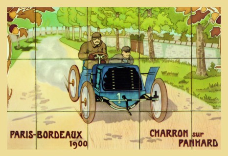 Blue Race Car in the Country 1900