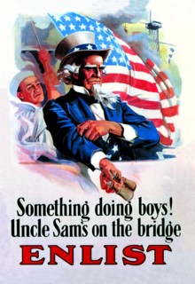 Something's Doing Boys! Uncle Sam's at the Bridge
