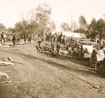 James River, Virginia. Building winter quarters, Ft. Brady 1863