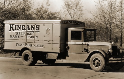 Kingan's "Reliable" Hams and Bacon, Fresh Pork and Beef Delivery Truck