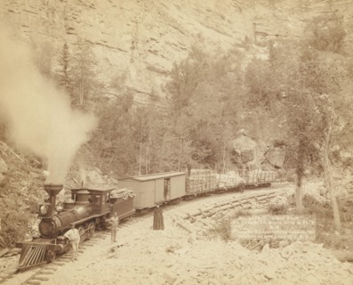 Giant Bluff. Elk Canyon on Black Hills and Ft. P. R.R. 1890