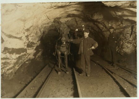A young leader and a driver, Shaft #6, Pennsylvania Coal Company. 1908