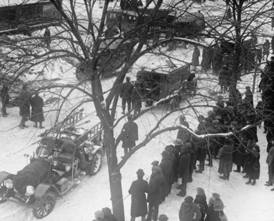 Emergency Trucks at the Fire of the Knickerbocker Theatre on Fifth Ave 1894