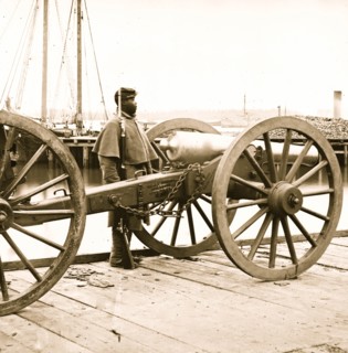 African American Soldier Guards Napoleon Artillery 1864