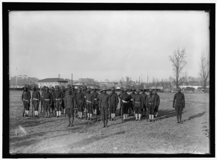 African American soldiers in parade formation 1917