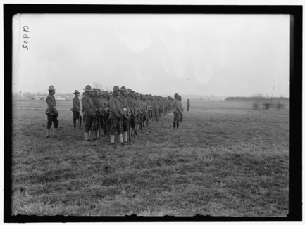 African American soldiers in parade formation 1918