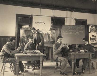 African American Students Study Telephone Assembly at the Hampton Institute