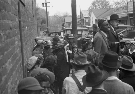 African American with whites at Medicine show in Tennessee 1935