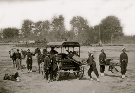 Ambulance drill in the field 1863