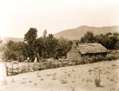 Tejon ranch. An Indian home and orchard 1895