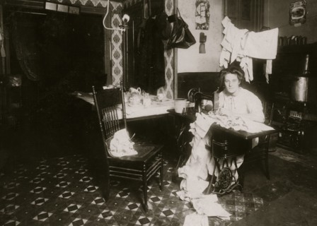 Jewish woman manufactures lace from their tenement apartment 1911