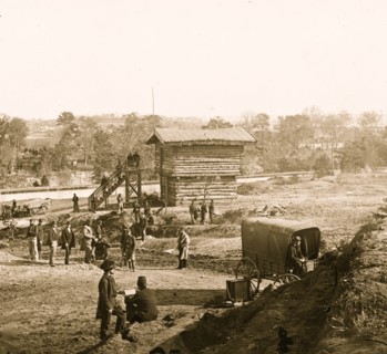 Arlington Heights, Va. Blockhouse near Aqueduct Bridge 1863