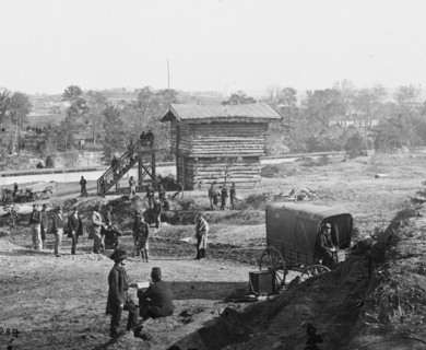 Arlington Heights, Va. Blockhouse near Aqueduct Bridge 1863