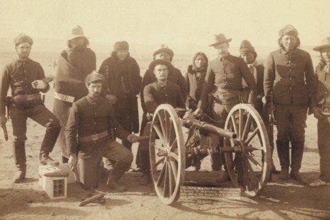 Artillery Gunners with field piece 1890