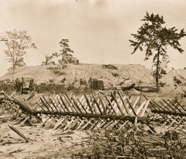 Chevaux-de-frise on Marietta Street 1865