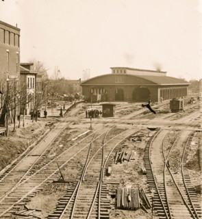 Atlanta, Georgia. Railroad depot 1865
