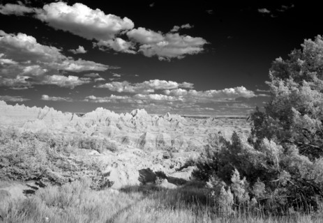 Infrared view of the Badlands. Badlands National Park, South Dakota 2007