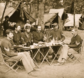 Bealeton, Va. Noncommissioned officers' mess of Co. D, 93d New York Infantry 1863