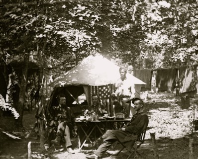 Bealeton, Virginia. Army of the Potomac Officer's mess of Company D, 93d New York Infantry 1863