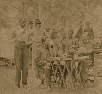Bealeton, Virginia. Captain Henry P. Smith's mess. Company D, 93d New York Volunteers 1863