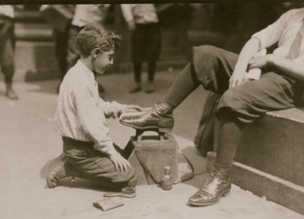 Bootblacks in and around City Hall Park, New York City - July 25, 1924. 1924