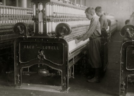 Doffers - Boss said 14 and 15 years old. Indian Orchard Cotton Mill 1917