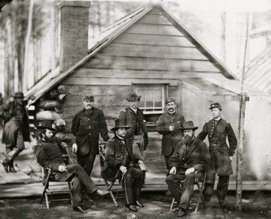 Brandy Station, Va. Gen. Rufus Ingalls and staff, Chief Quartermaster, and officers, Army of the Potomac headquarters 1864