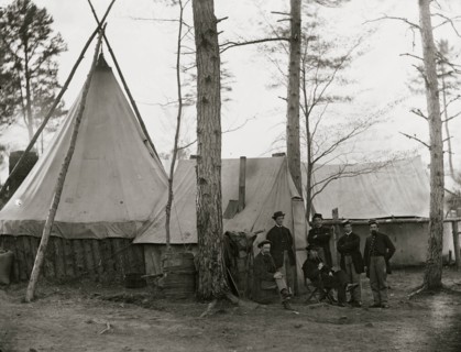Brandy Station, Virginia. Provost Marshal clerks, headquarters, Army of the Potomac 1864