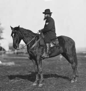 Brandy Station], [Virginia]. Alfred R. Waud, artist for "Harper's Weekly" (seated on a horse) at headquarters Army of the Potomac 1864