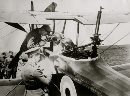 British aviators getting instructions