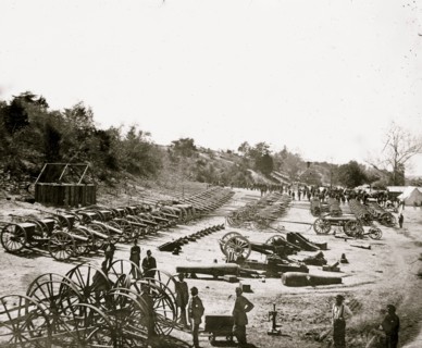 Broadway Landing, Va. Federal ordnance at the depot 1865