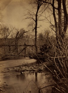 Burnt bridge over Pope's Head, near Devereux Station, Orange & Alexandria Railroad 1863