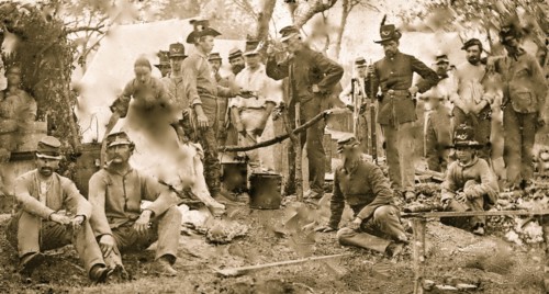 Captain Alderman's kitchen. Tasting the soup 1863