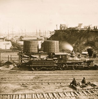 City Point, Va. "Gen. J. C. Robinson" and other locomotives of the U.S. Military Railroad 1863