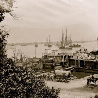 City Point, Va. View of waterfront with Federal supply boats 1863