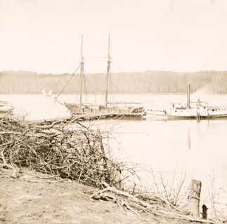 Medical supply boat Planter at General Hospital wharf on the Appomattox 1864