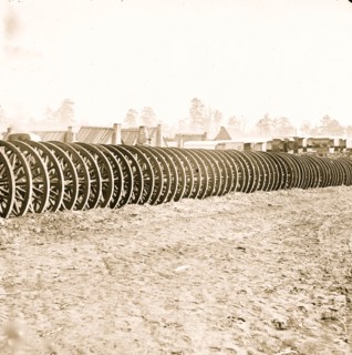 City Point, Virginia (vicinity). Park of army wagon wheels 1865