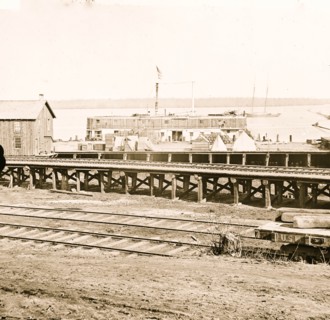 City Point, Virginia. Railroad tracks and dock 1864
