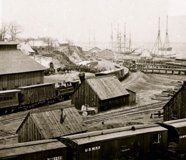 City Point, Virginia. Railroad yard and transports 1864